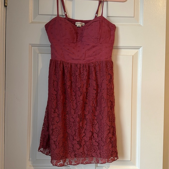 Embroidered Lacy Dress with Padded Built-In Bra - Picture 1 of 4